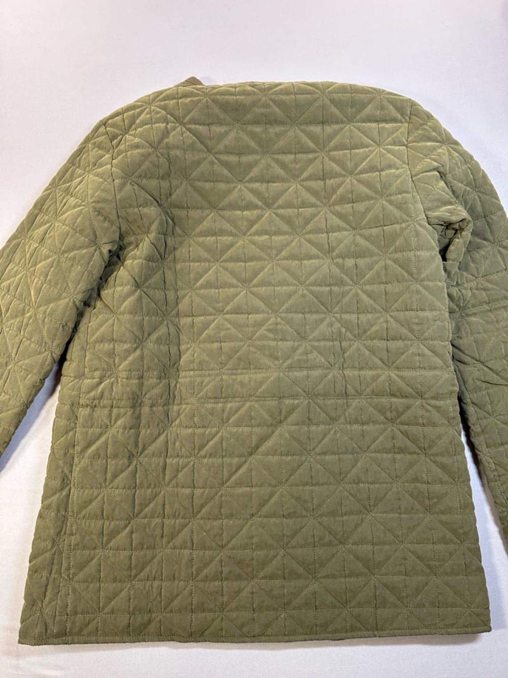 Signature Weekend Quilted Collarless Jacket, Cinch-Tie Waist - Womens Medium - Picture 10 of 12